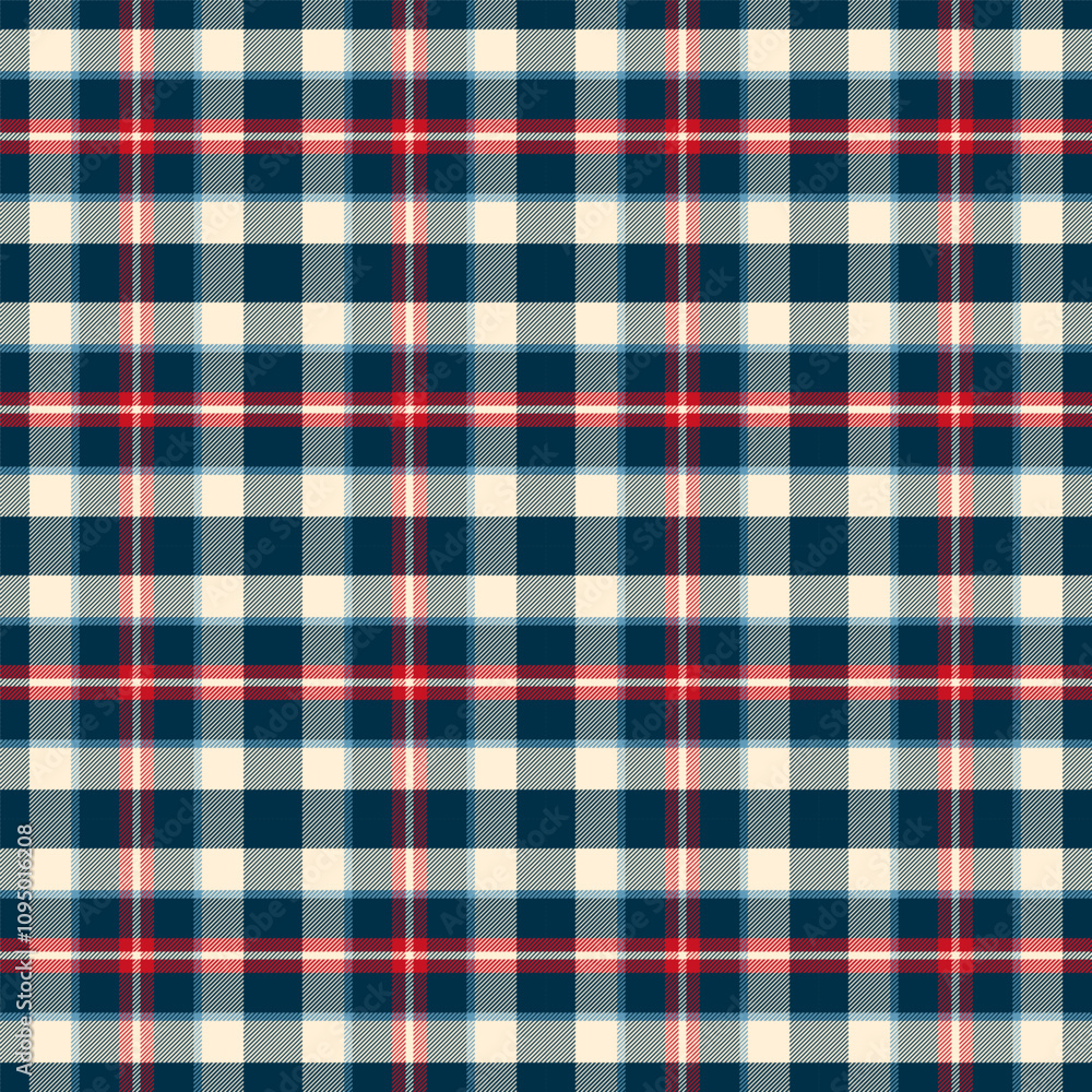 Canvas Prints plaid with twill weave repeat pattern.checkered tartan gingham seamless pattern in blue red beige.ge