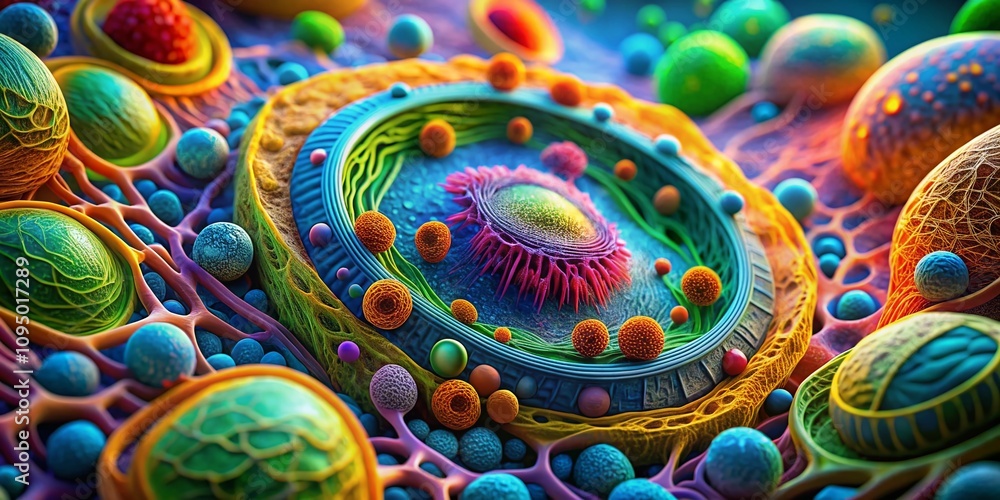 Aufkleber intricate macro photography of animal cell membrane showcasing structure and functionality at a micr