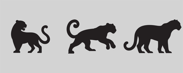 leopard silhouette bundle vector illustration © Shanto