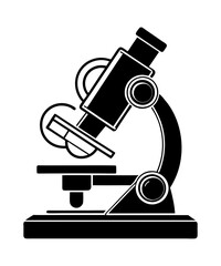 Microscope silhouette black logo vector illustration