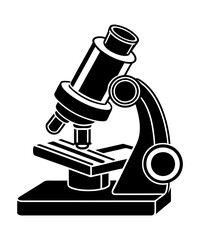 Microscope silhouette black logo vector illustration