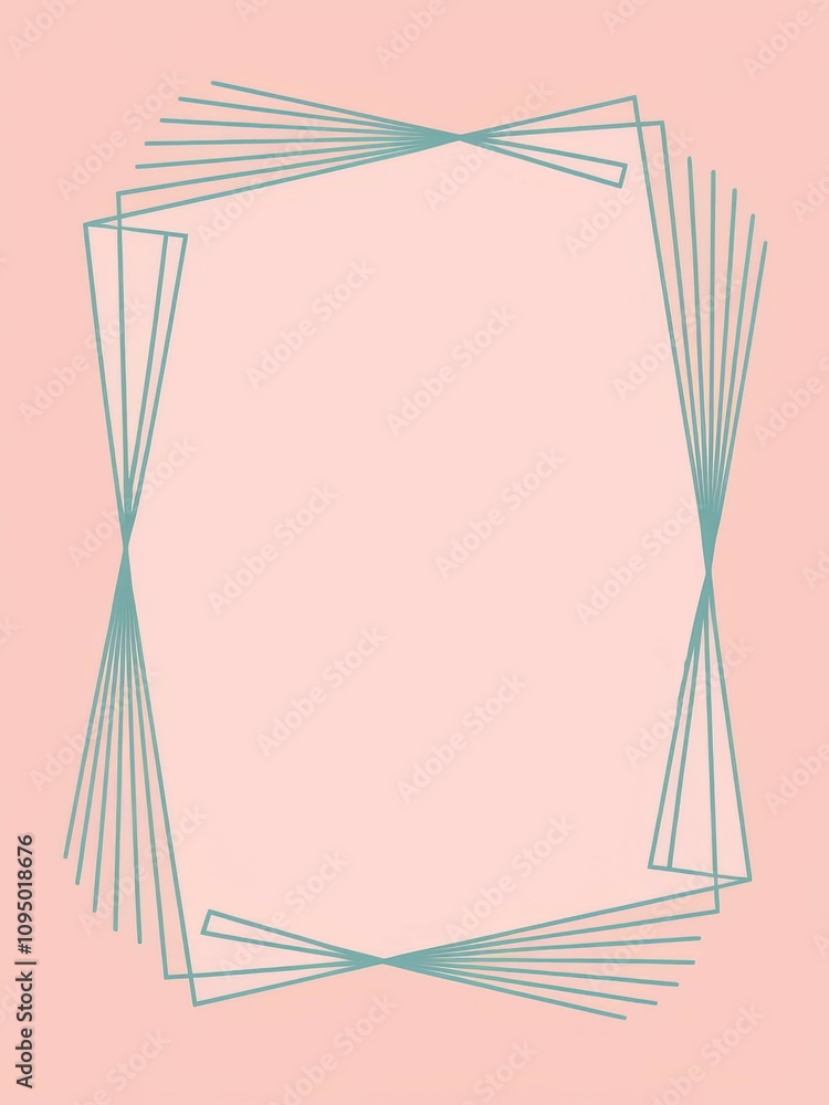 Poster geometric pink frame design. elegant teal lines create a stylish frame perfect for invitations or pr