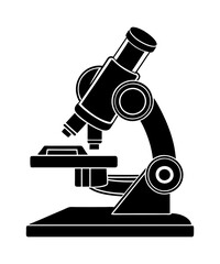 Microscope silhouette black logo vector illustration