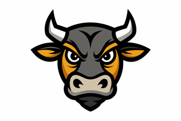 angry cow vector illustration.