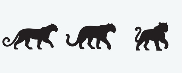 leopard silhouette bundle vector illustration