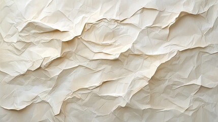 Obraz premium Crumpled Kraft Paper Texture in Soft Beige Color Perfect for Backgrounds, Overlays, Crafts, and Artistic Projects with Natural and Organic Aesthetic Appeal