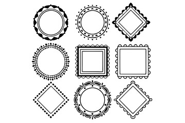 Elegant Logo Frame Vector Design with Decorative Borders for Branding

