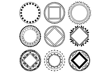 Elegant Logo Frame Vector Design with Decorative Borders for Branding

