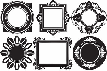 Elegant Logo Frame Vector Design with Decorative Borders for Branding

