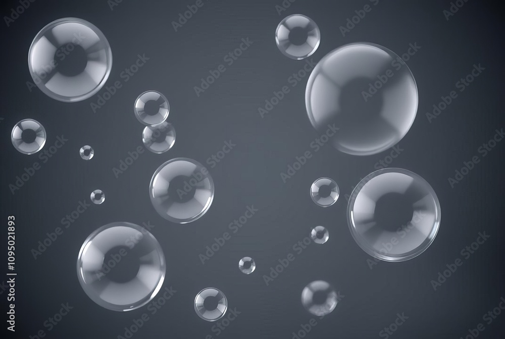 Wall mural raindrop bubbles bubbles shaped like raindrops with a smooth flo