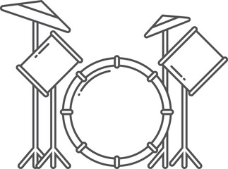 Drum line icon. Rock band music instrument