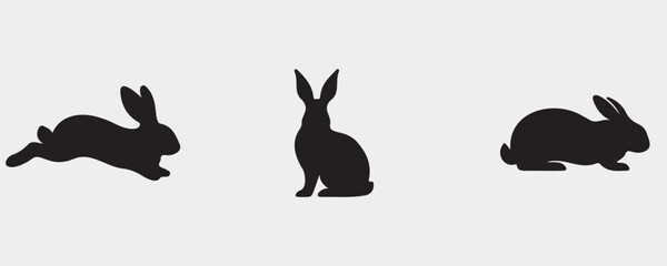 Rabbit silhouette bundle vector illustration