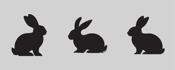 Rabbit silhouette bundle vector illustration