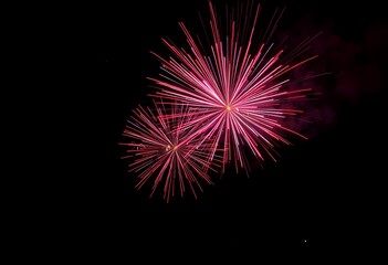 Fototapeta premium Stunning pink fireworks display at night.
