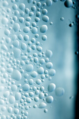 Water Condensation Small Bubbles Moisture on a Glass Window Close up