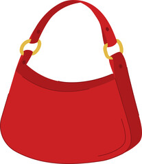 Fashionable small bag red delicate with gold hardware 