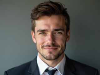 Portrait of smiling businessman wearing suit and tie