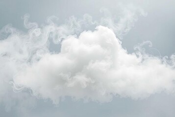 A stylized depiction of a cloud with soft wispy tendrils and a m