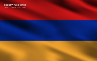 Realistic vector illustration of the Armenia flag, EPS10