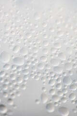 Water Condensation Small Bubbles Moisture on a Glass Window Close up