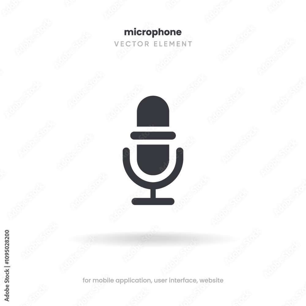 Fototapete podcast, broadcast, webcast icon. voicemail sign. voice chat icon. recording symbol. mute icon. 3d p
