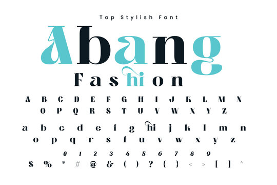 Abang Fashion Stylish alphabet typeface display font vector and Beautiful luxury typography Font
