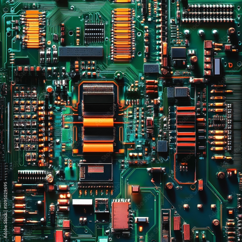 Poster close-up of a complex circuit board.