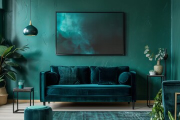 Minimalistic composition of sitting room interior