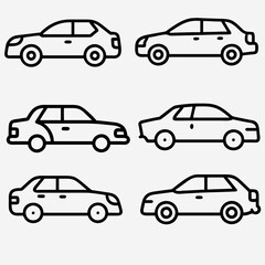 set of cars icon silhouette vector illustration