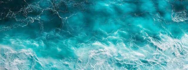 Fototapeta premium surface waves on the beach, Blue sea surface, water wave surface, blue water wave, top view 