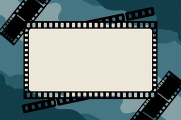 Obraz premium Film reel frame border. Blank movie film frame, perfect for adding text or images. Evokes nostalgia and classic cinema.