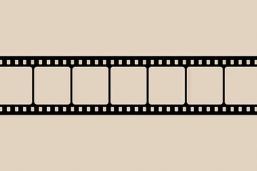 Fototapeta premium Film strip frames. Blank movie film reel; nostalgic memories, cinematic moments, storytelling.