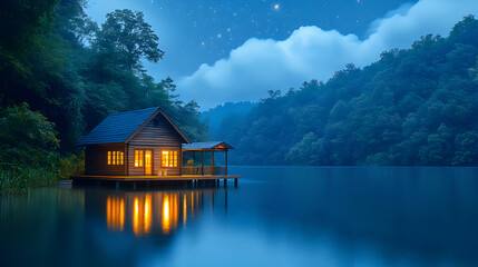 Obraz premium house on the lake