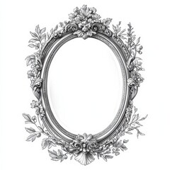 Ornate decorative frame with floral elements, designed for displaying images or artwork.