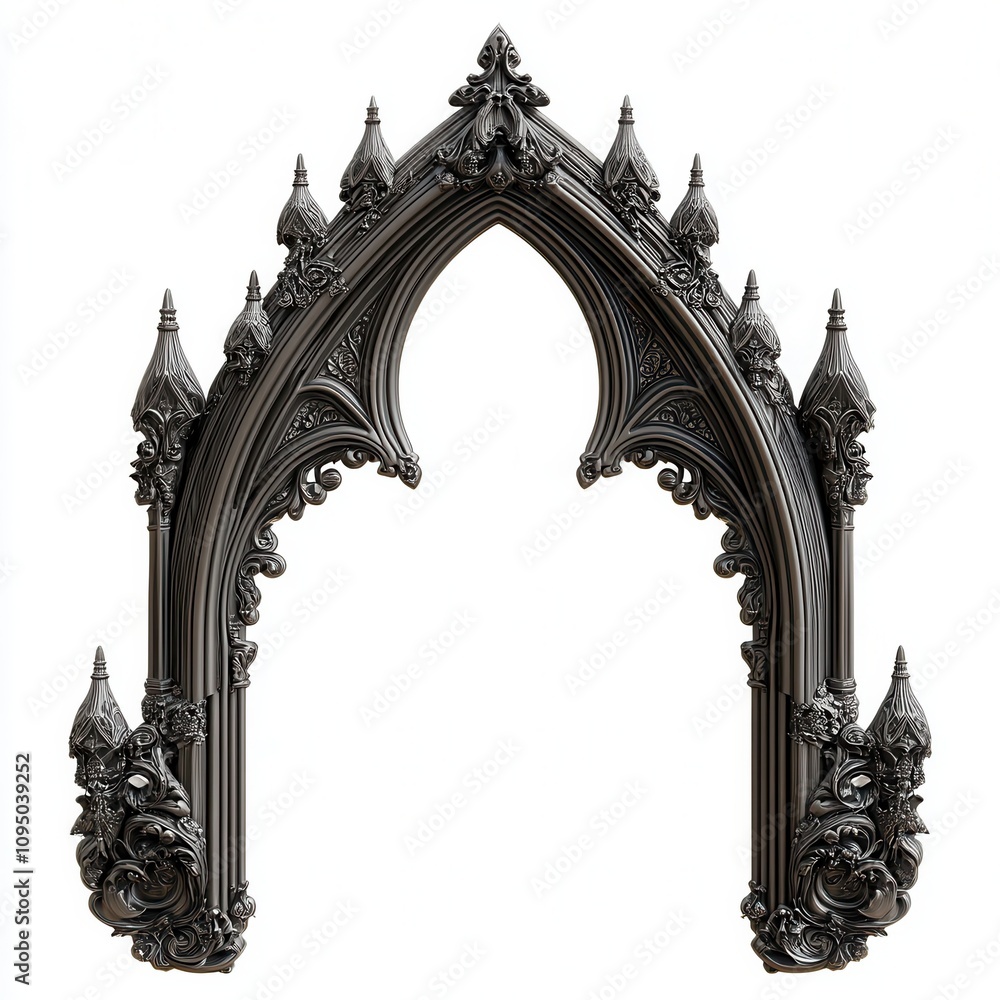 Aufkleber ornate gothic archway design with intricate detailing and pointed structure.