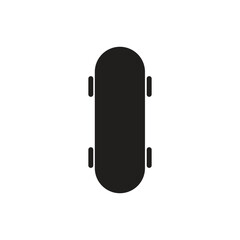 Icon skateboard from top unique design with blank background