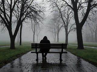 loneliness, Depression in solitude. Depression is alone. 