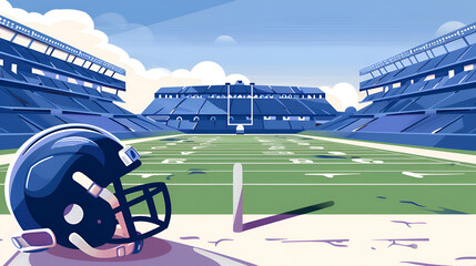 Vector illustration of American football stadium