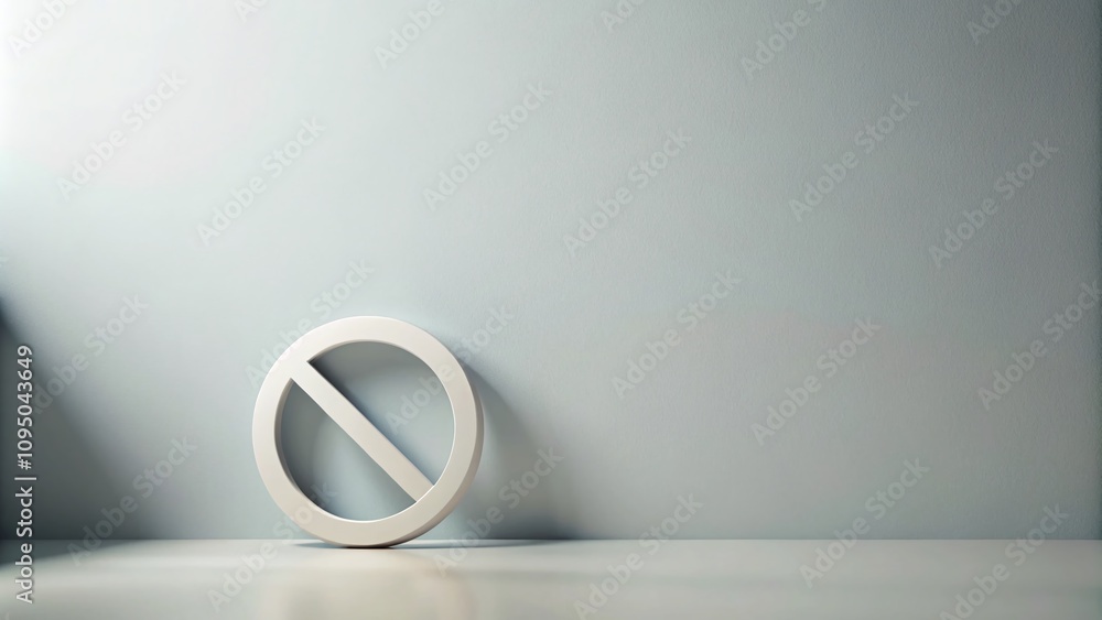 Poster minimalist composition featuring a no sign symbol on a simple background highlighting the concept of
