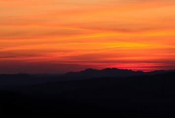 Mountain Silhouette Distant mountains silhouetted against the vi