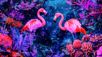 flamingo in the water