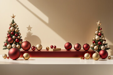 minimalist product display design with christmas theme