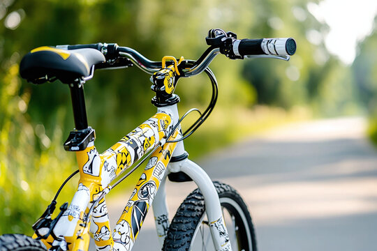 customized bike with stickers