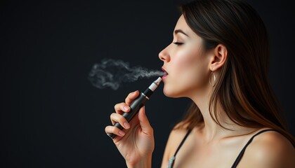 Obraz premium Photo of someone smoking an electric cigarette or vape