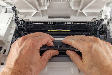 Replacing used toner in the printer