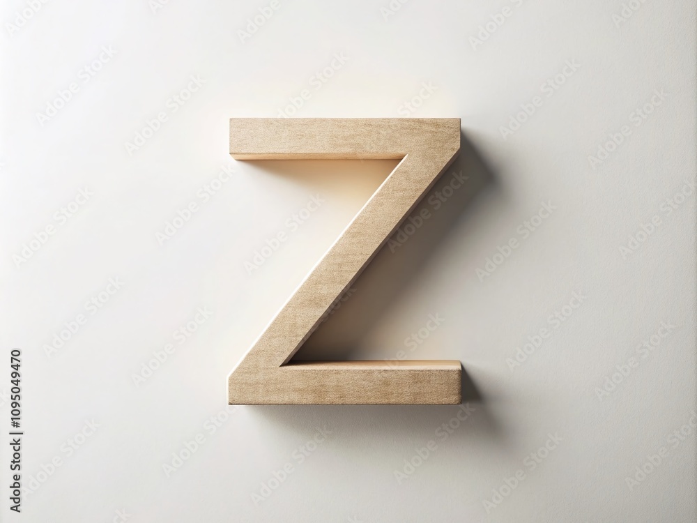 Aufkleber minimalist photography of the letter z in an abstract setting with soft textures and neutral tones, 
