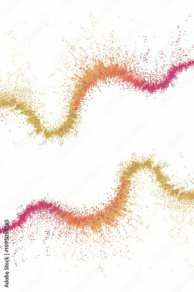 Poster colorful particle waves. abstract art depicting vibrant particle streams; symbolizes energy flow, dy