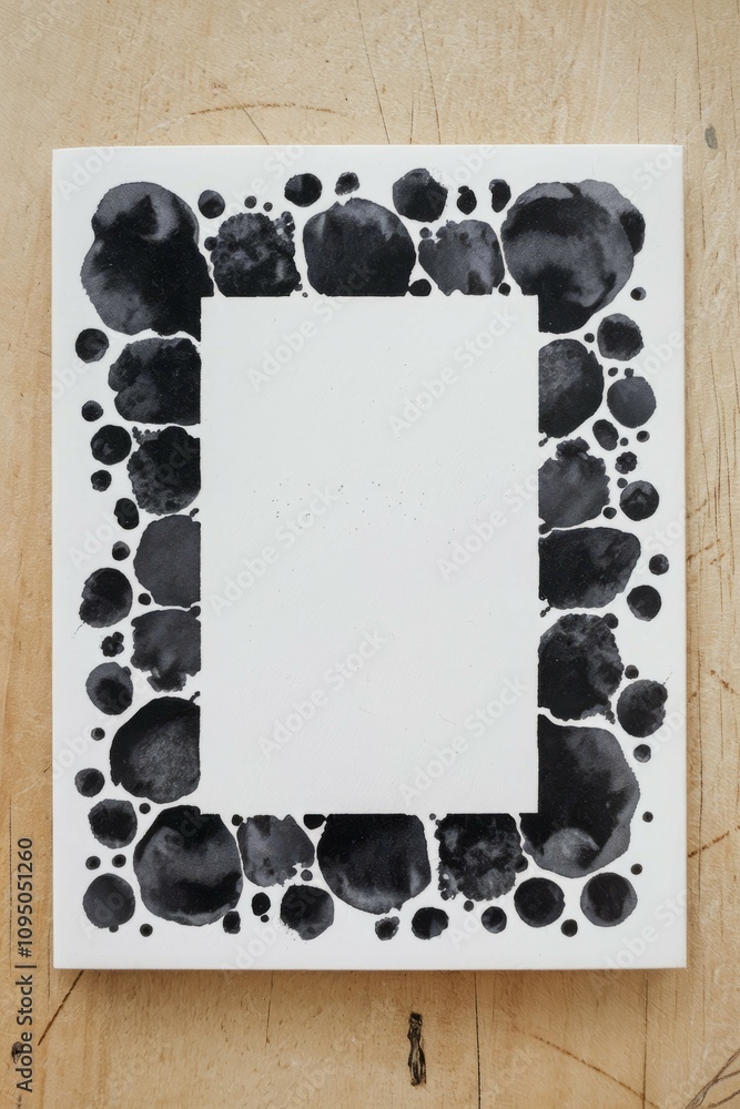 Poster black ink blob frame. elegant black ink splotch border; perfect for invitations, cards, or adding a 
