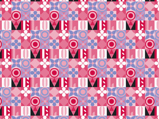 Abstract geometric retro seamless pattern background vector design