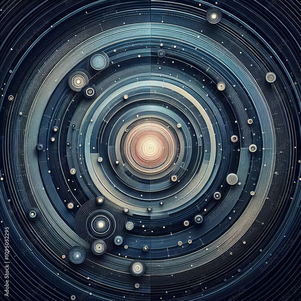 Poster concentric circles circles nested within each other creating a s